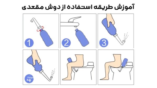 آموزش تصویری طریقه استفاده از دوش مقعدی